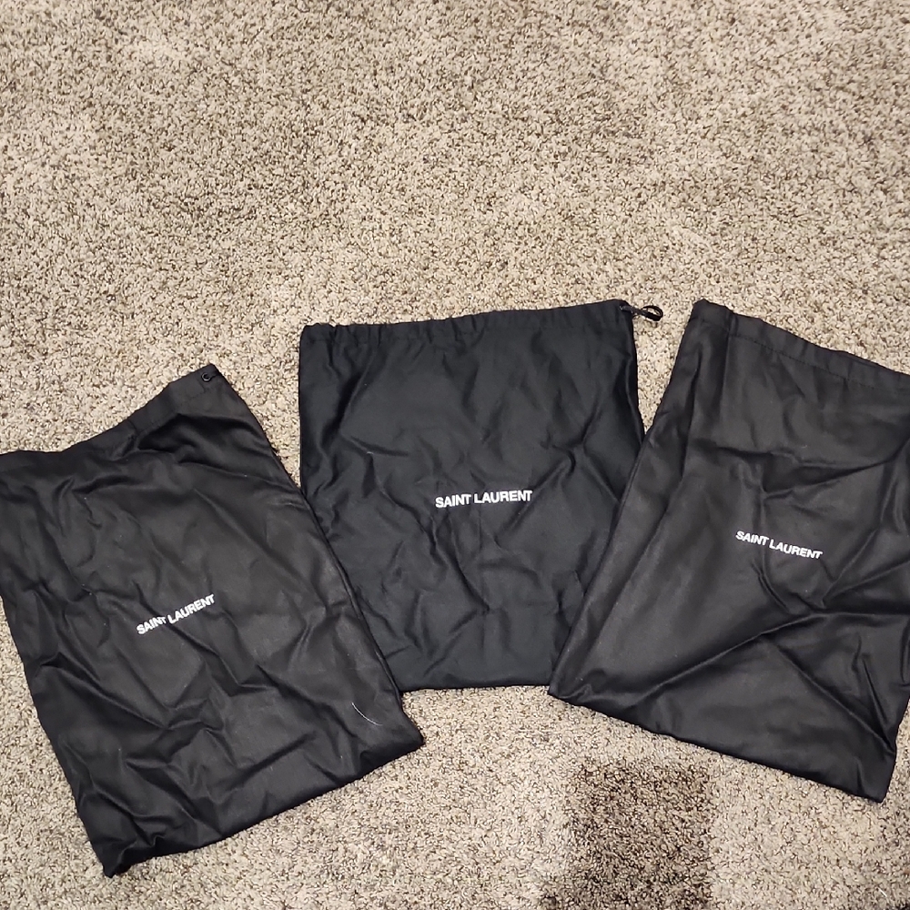 Saint Laurent Black Logo Dust Bags Trio